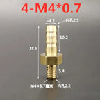 Brass Barb Hose Fittings Male Metric M5 M6 M8 Thread Connector Brass Pipe Fitting Richie's 4mm to M4x0.7