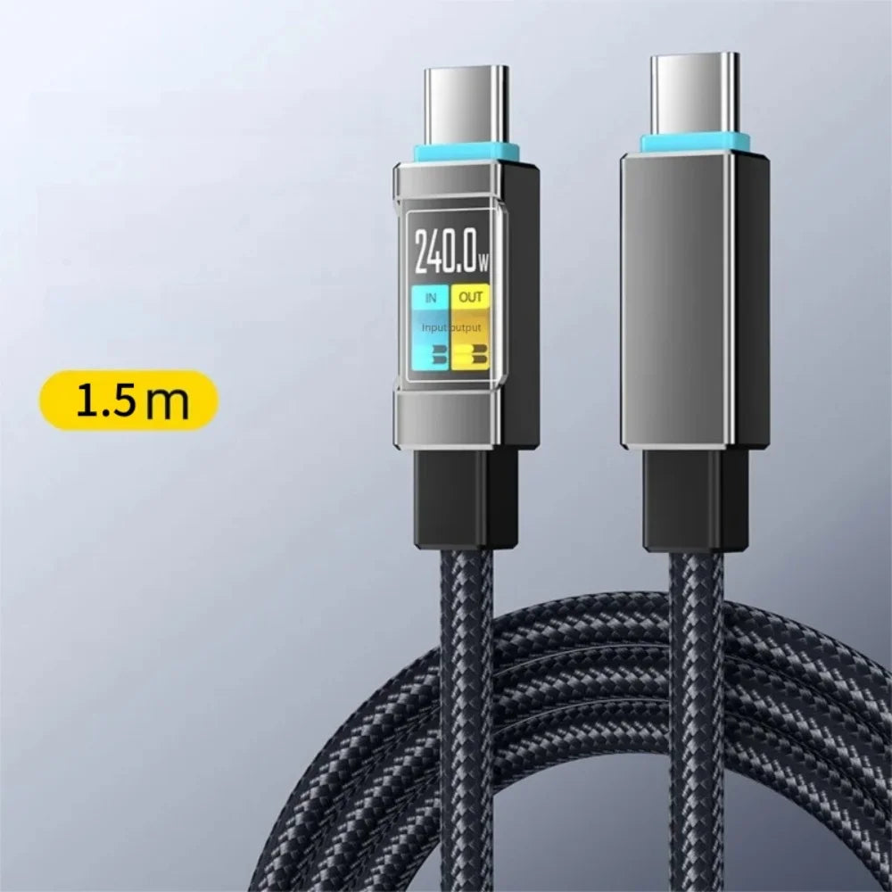 100W USB-C Fast Charging Cable – iPhone 17, Samsung, Xiaomi USB-C Charging Cable Richie's Black 1.5M