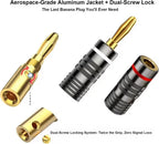 Gold-Plated 4mm Banana Plugs Solder-Free Screw Lock | FUCHU Audio Banana Plug Richie's