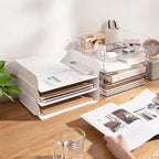 2-Pack Stackable Desk File Organizer Tray | Multi-Layer Letter Tray Desk File Organizer Richie's