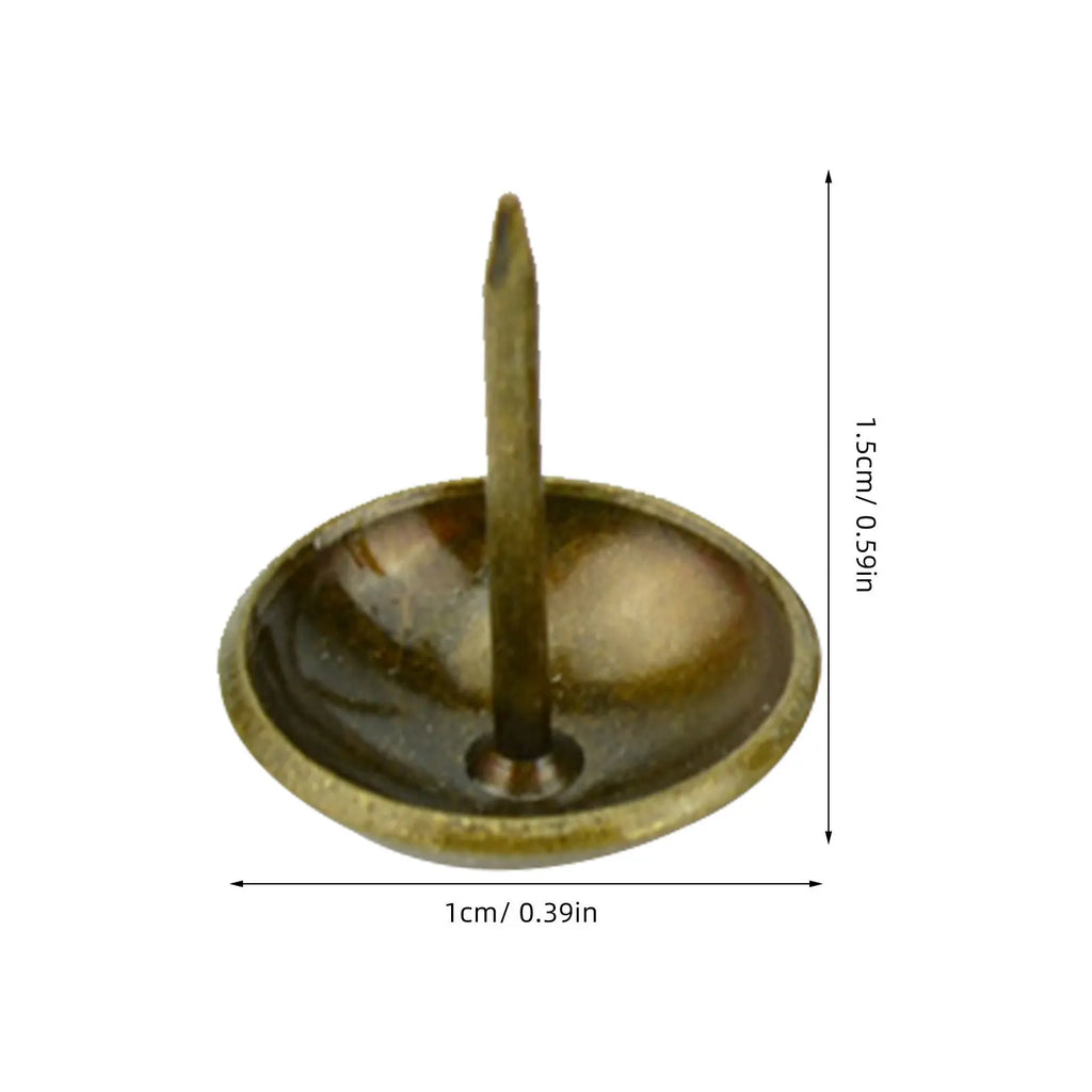 100Pcs Brass Round Upholstery Tacks 10x15mm Furniture Nails Upholstery Tacks Richie's