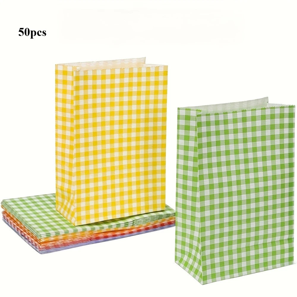Multicolor Checkered Party Favor Paper Bags 50/100 Pack Party Favor Bags Richie's 50pcs