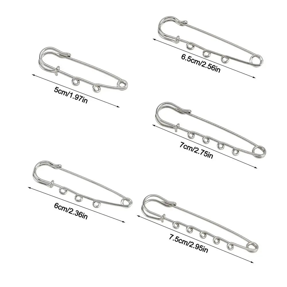 Silver Safety Brooch Pins DIY Charm Connectors Scarf Buckle Brooch Pin Richie's