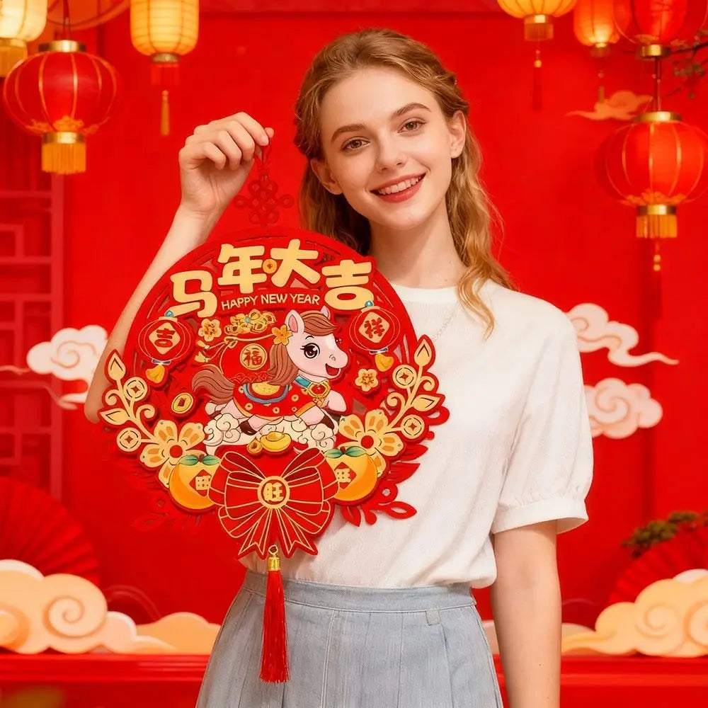 2026 Horse Year Chinese New Year Couplet Red Tassel Decor Holiday Couplet Decor Richie's