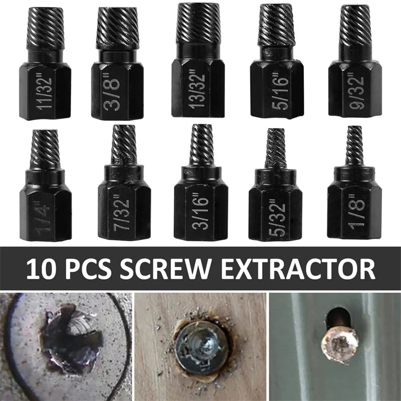 10-Piece Screw Extractor Kit – Broken Bolt & Stud Remover Screw Extractor Kit Richie's