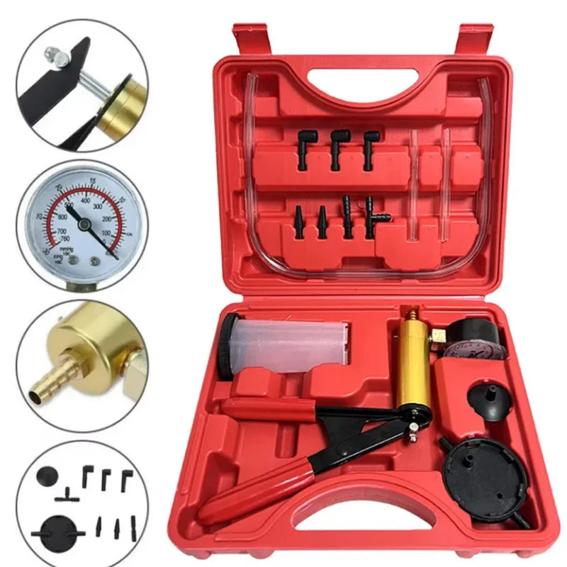 Vacuum Gauge Pistol Pump & Brake Fluid Bleeder Kit | Aluminum Brake Bleeder Pump Kit Richie's
