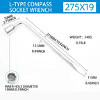 L-Type Lug Wrench 17/19/21mm Hex Socket Tire Repair Tool Tire Lug Wrench Richie's 19MM
