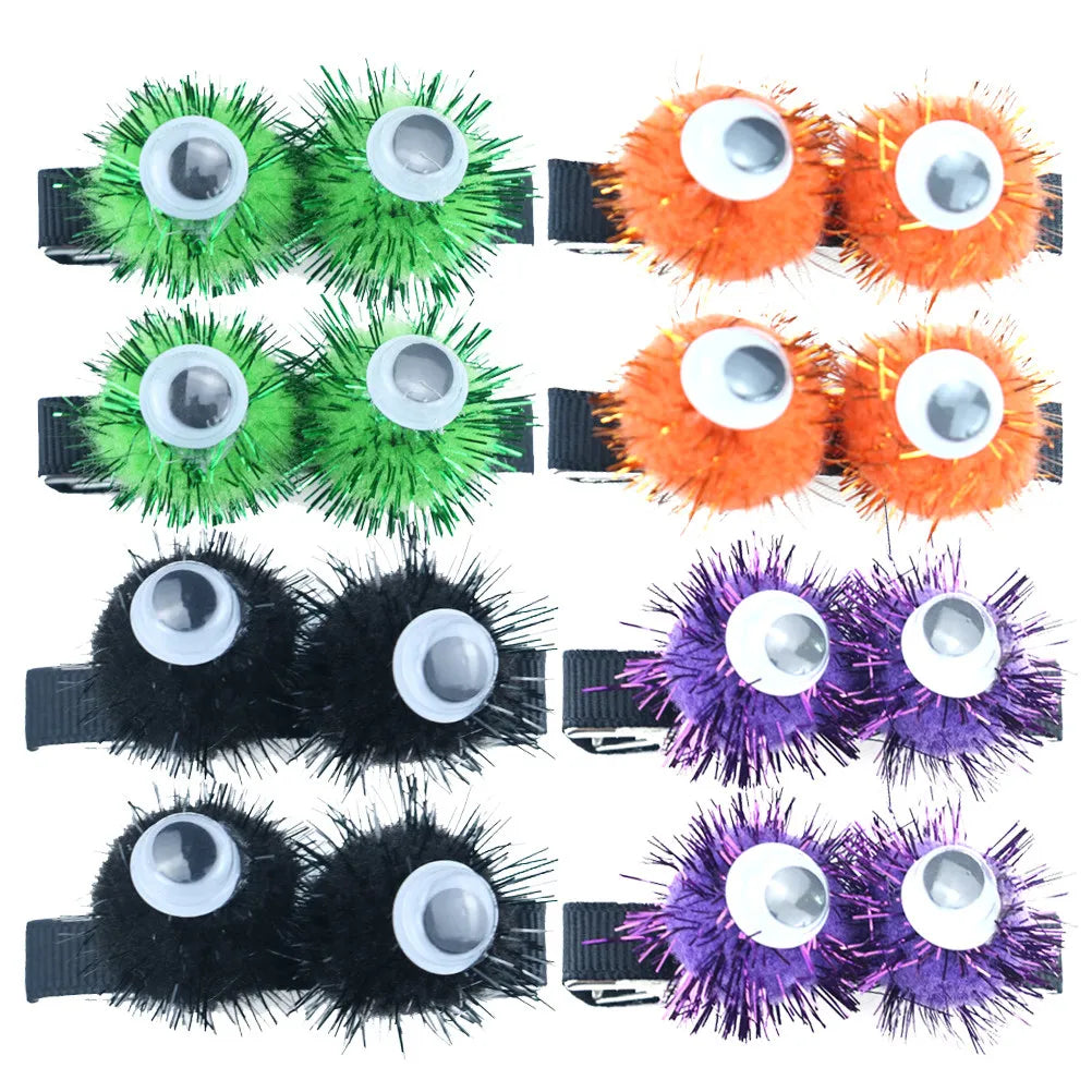 4 Pairs Halloween Eyeball Hair Clips Kids Party Hairpins Halloween Hair Clips Richie's