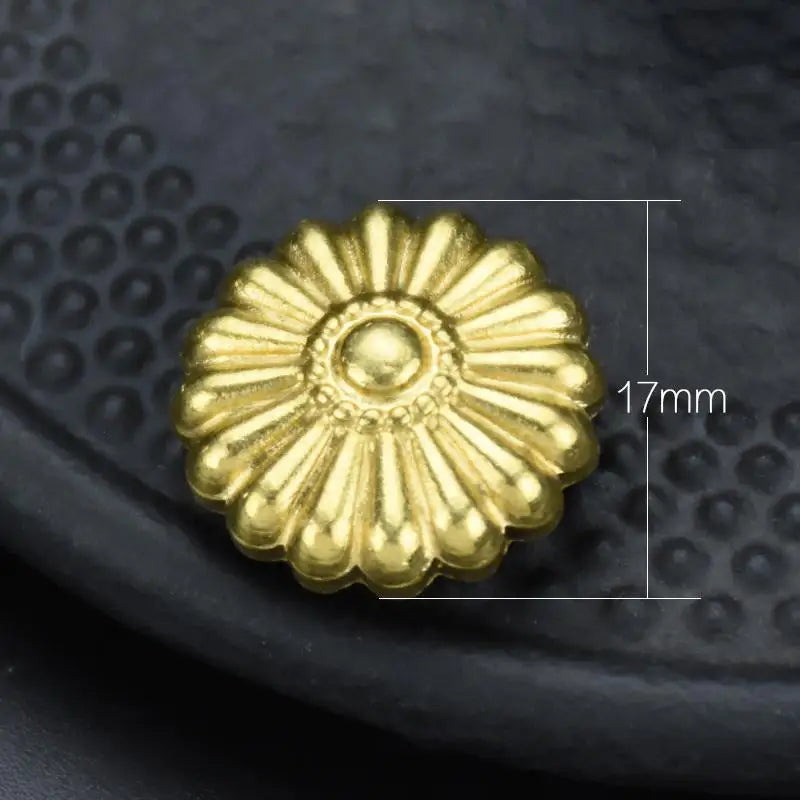 Solid Brass Chrysanthemum Rivets for DIY Leathercraft & Bags Decorative Leather Rivets Richie's C