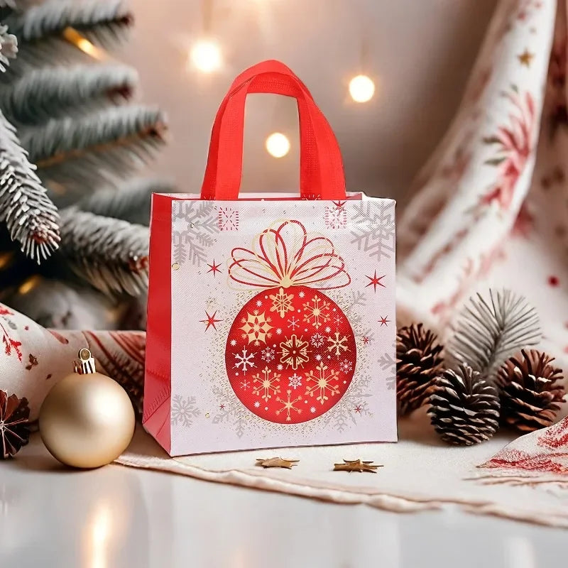 Red Christmas Gift Bags – Trees & Snowflakes Set of 4 Christmas Gift Bags Richie's
