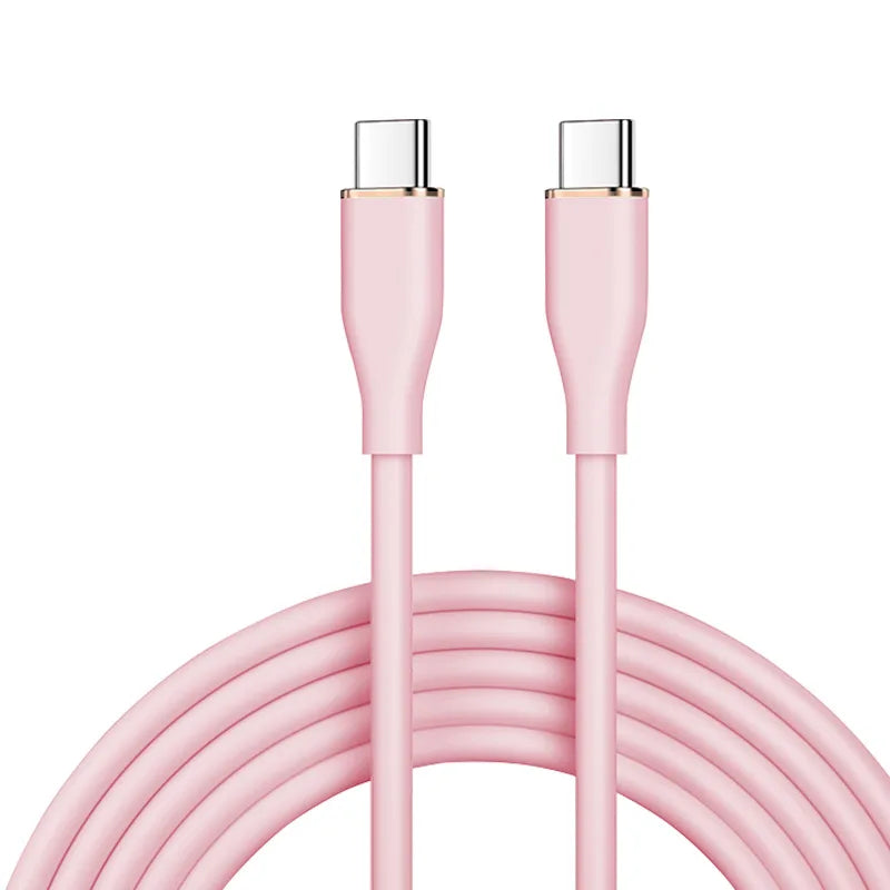 65W Fast Charging USB-C Cable 1.2m Liquid Silicone Type-C USB-C Charging Cable Richie's Pink