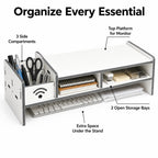 Monitor Stand Riser with Drawer & Storage | Desk Organizer Monitor Stand Riser Richie's
