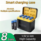 8-Slot USB-C Smart Fast Charger Case for AA AAA Li-ion Batteries Battery Charger Case Richie's
