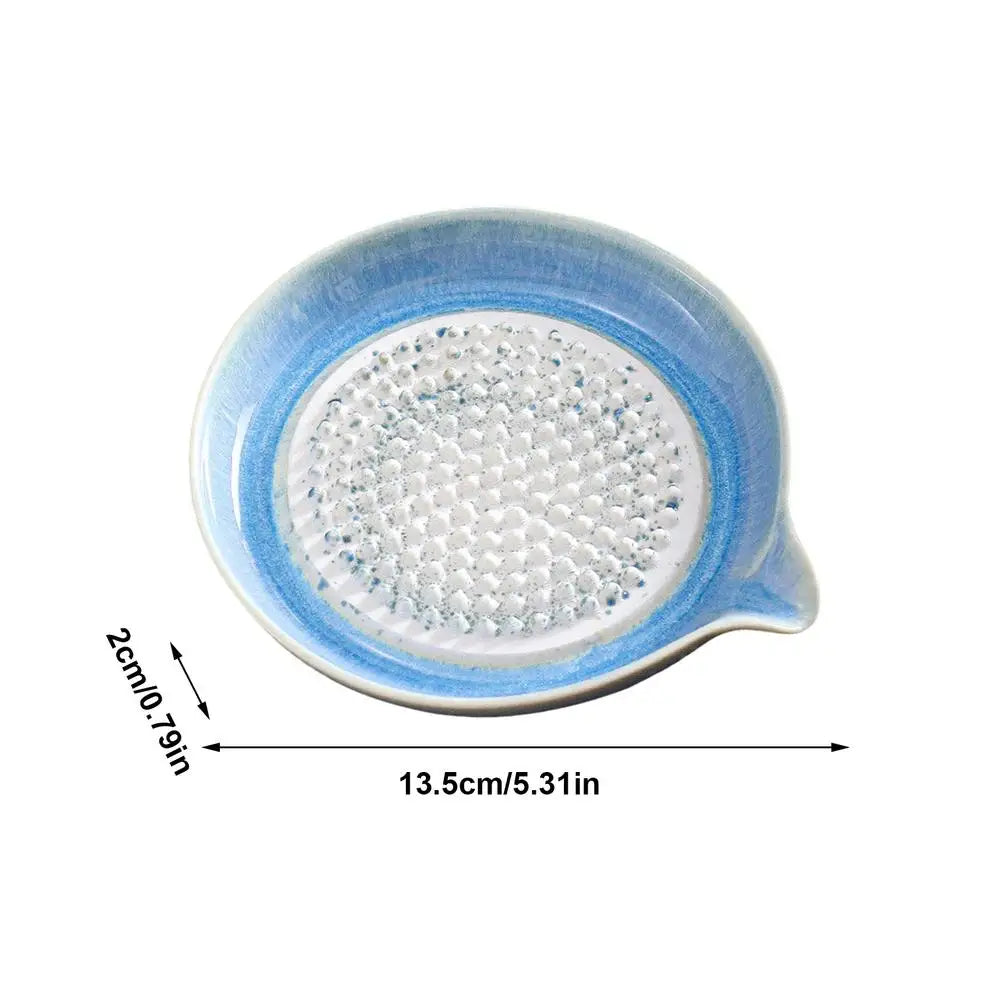Handmade Ceramic Garlic Grater Plate – Gradient Glaze Kitchen Dish Ceramic Grater Plate Richie's Blue
