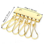 6-Hook Key Row Organizer Clasp – Gold & Bronze DIY Leather Keychain Hardware Richie's