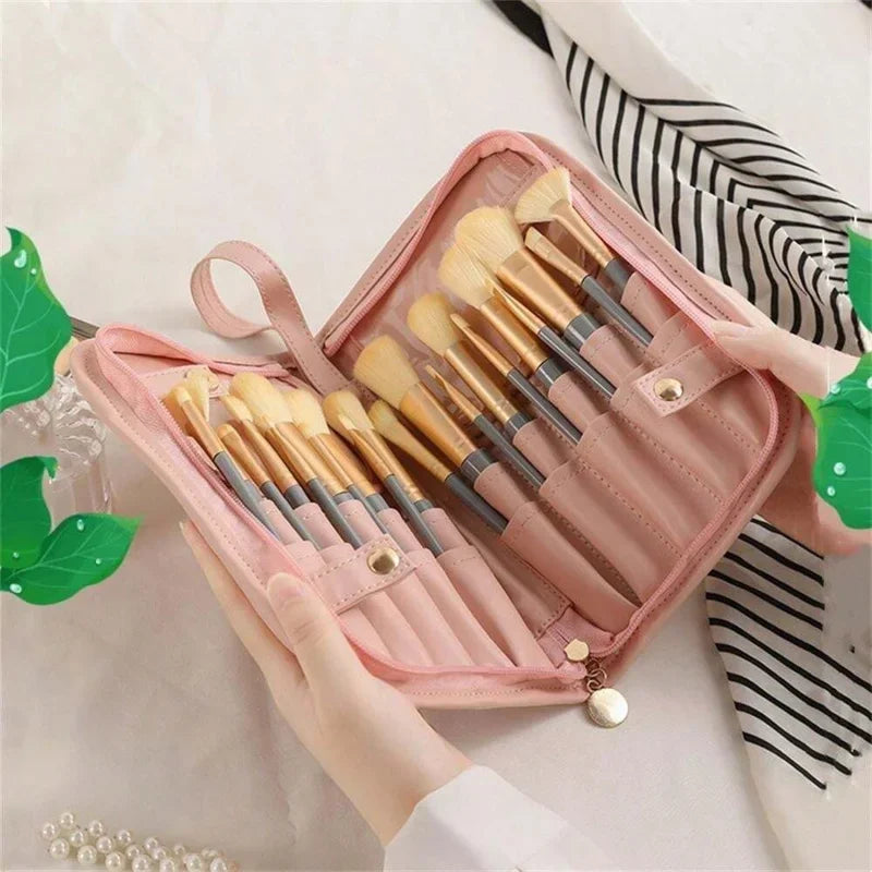 Rolling Makeup Brush Bag – PU Travel Cosmetic Organizer Makeup Brush Bag Richie's