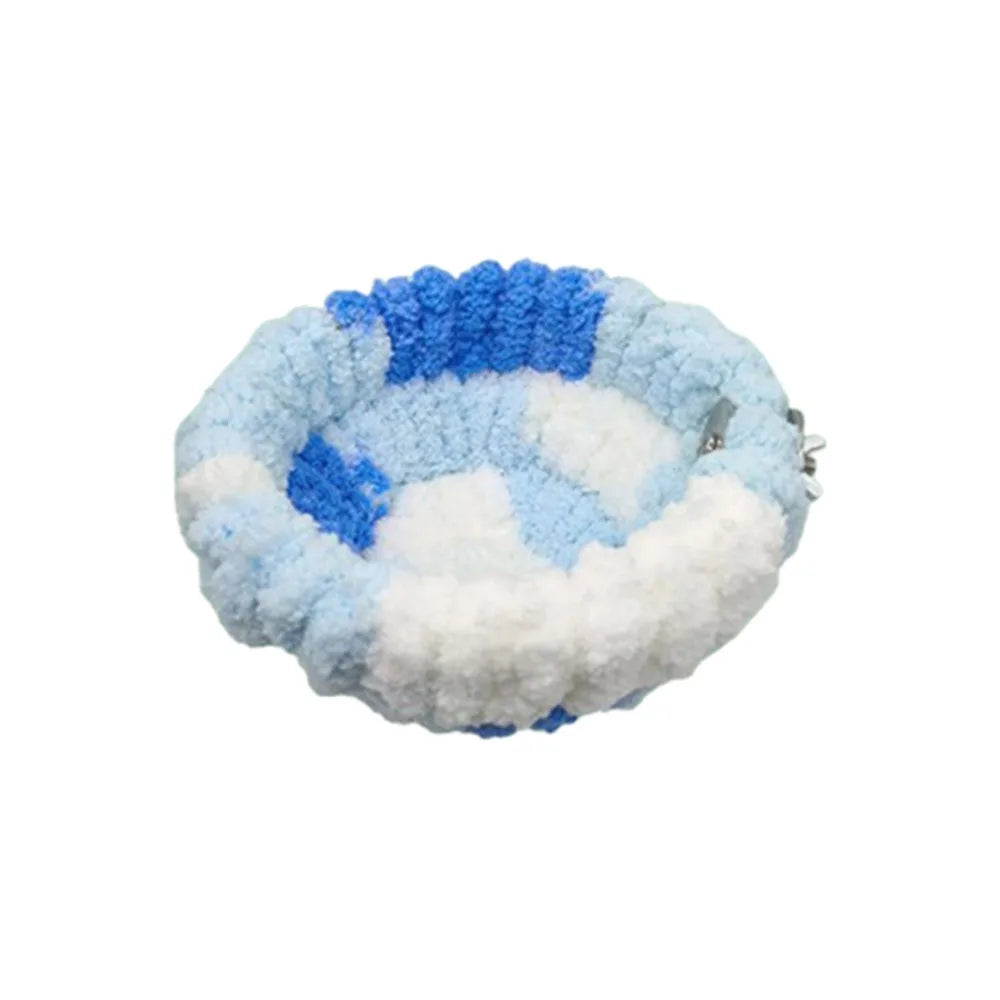 Velvet Plush Bird Nest Hammock – Cozy Parrot Cage Bed Bird Nest Hammock Richie's Blue S