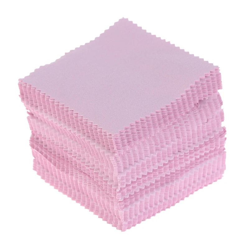 100pcs Jewelry Polishing Cloths – Lint-Free Cleaning Wipes Jewelry Polishing Cloth Richie's Pink