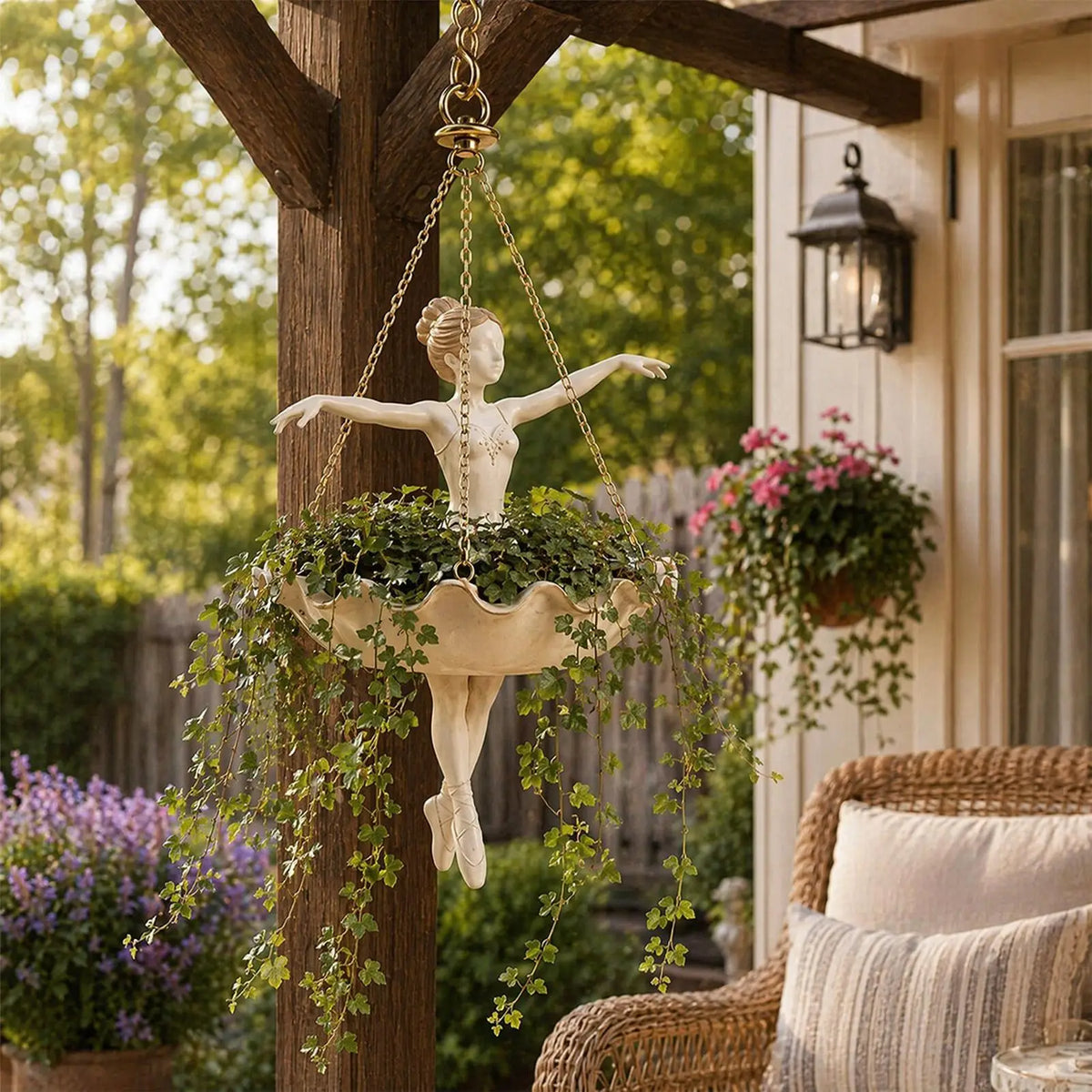Resin Ballerina Hanging Planter | Whimsical Ballet Dancer Pot Hanging Planter Richie's
