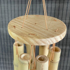 6-Tube Handmade Bamboo Wind Chime – Hand-Carved Garden Decor Bamboo Wind Chime Richie's