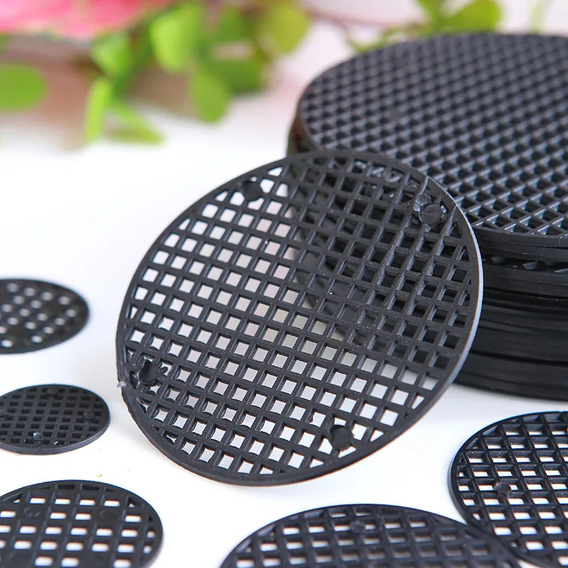 100Pcs Round Pot Drainage Mesh Pads | Bonsai Bottom Grid Screens Pot Drainage Mesh Richie's