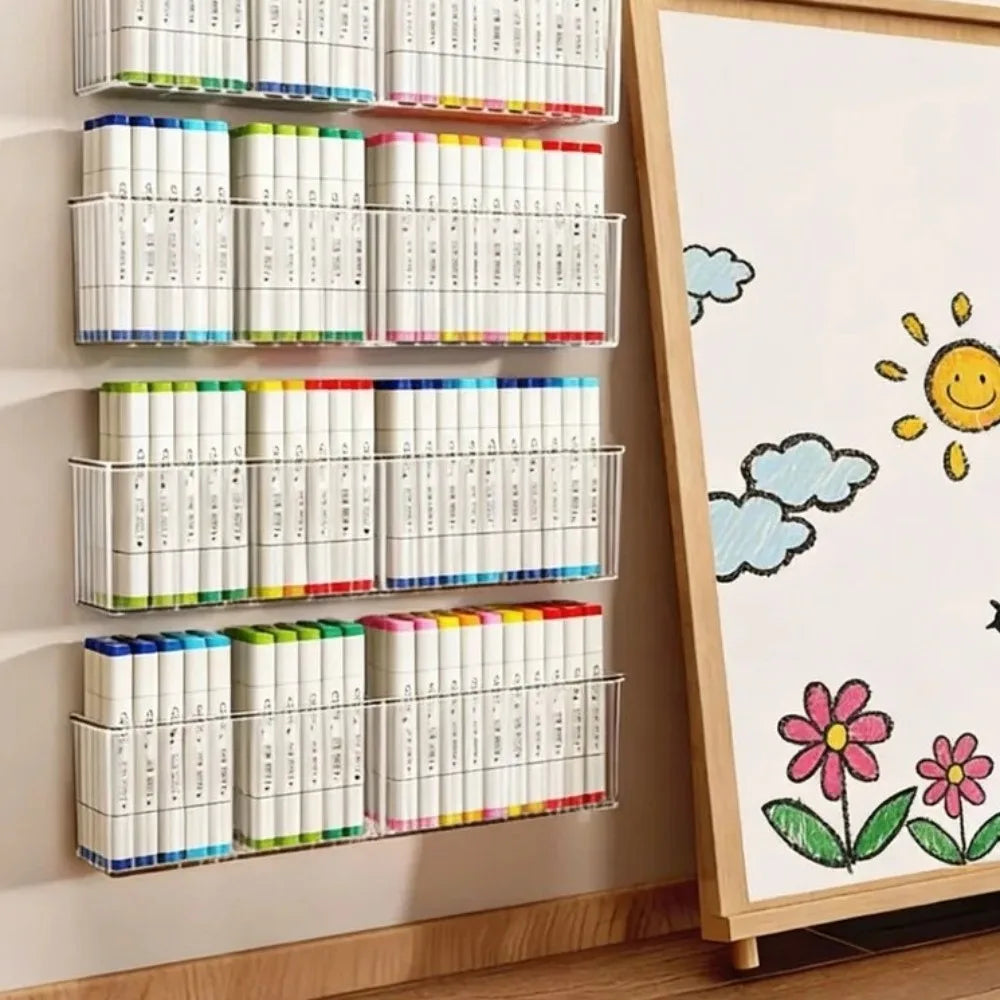 Wall-Mounted Acrylic Pen Organizer – 3-Compartment Storage Box Pen & Marker Organizer Richie's