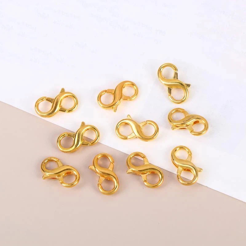 10Pcs Figure 8 Lobster Clasp 18x11mm Zinc Alloy Jewelry Findings Jewelry Findings Richie's Gold