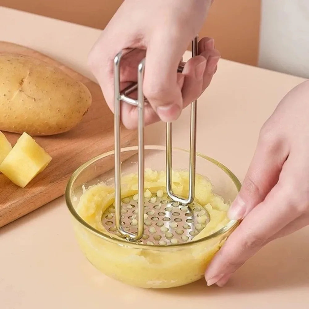 304 Stainless Steel Potato Masher – Dense Mesh Vegetable Press Kitchen Masher Tool Richie's