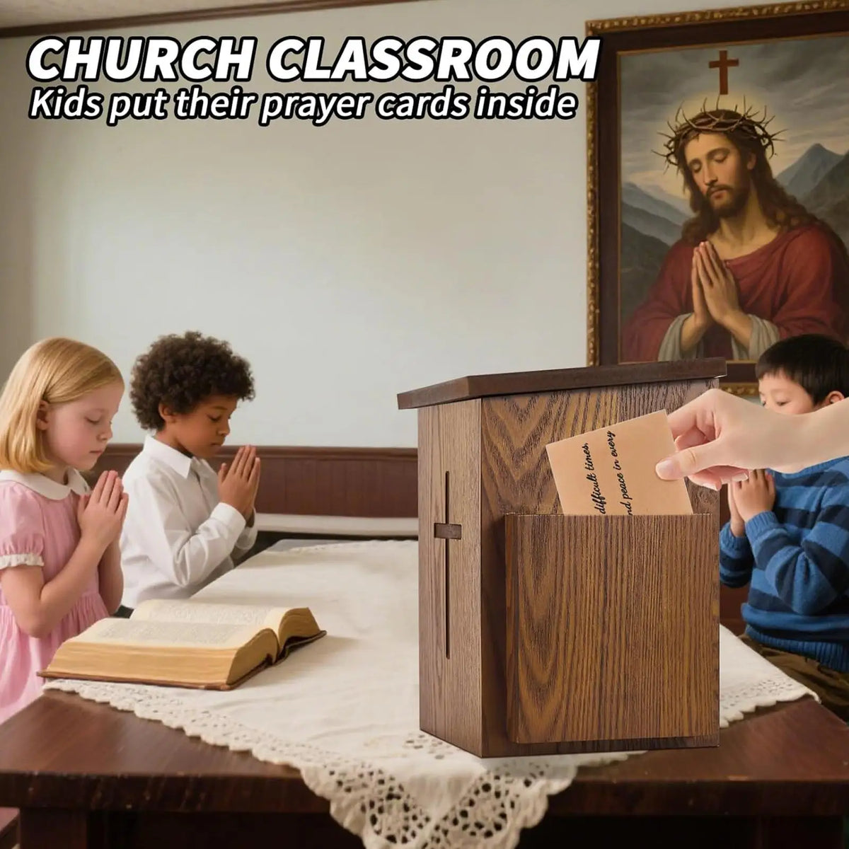 Wooden Lockable Offering Box – Wall Mounted Church Donation Box Church Offering Box Richie's