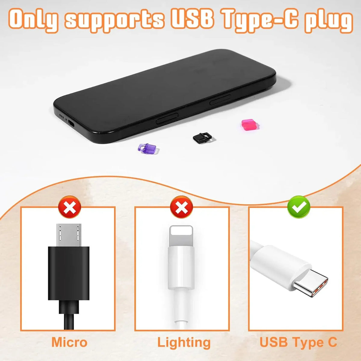 Type-C Dust Plug DIY Pendant Cap Cover – iPhone & Samsung Phone Port Dust Plug Richie's