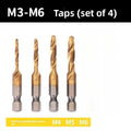 HSS Titanium Tap Drill Bit All-in-One Machining Tool Set 1–6pc Tap Drill Bit Set Richie's M3-4-5-6