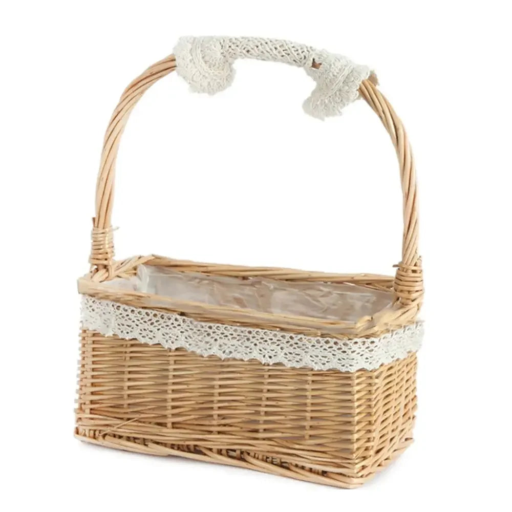 Yellow Willow Rattan Flower Girl Basket – Woven Wedding Basket Woven Rattan Basket Richie's 4