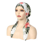 Women's Printed Pre-Tied Turban Cap Hijab Headscarf Bandana