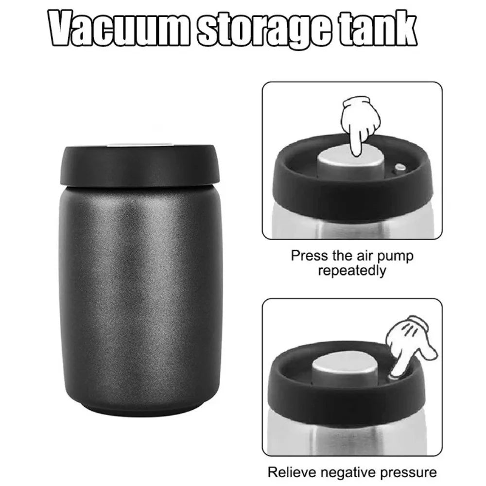 Stainless Steel Vacuum Sealed Coffee Canister 400–1200ml Vacuum Coffee Canister Richie's