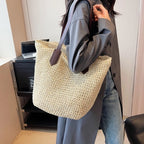 Handmade Rattan Straw Beach Bag Women's Bohemian Tote Woven Straw Tote Richie's