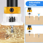 Countersink Drill Bit Set – 4 Sizes, Adjustable Depth Stop Countersink Drill Set Richie's