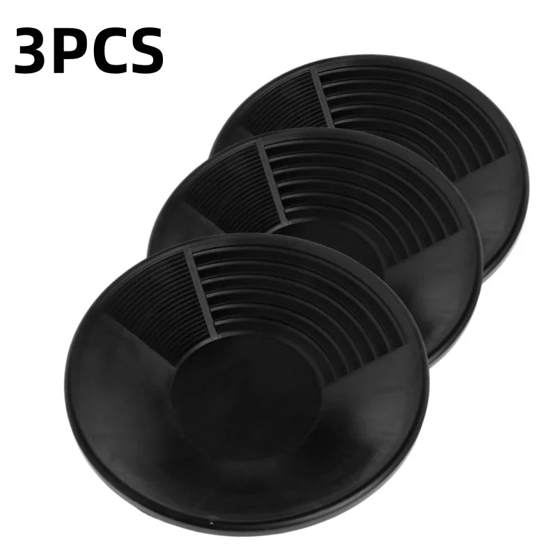 Plastic Gold Pan Basin – Nugget Mining & River Prospecting Tool Gold Panning Pan Richie's 3PCS black