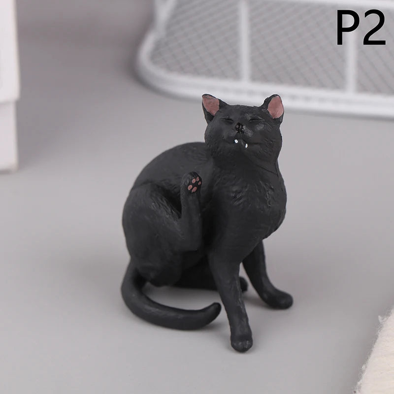 Kawaii Orange Cat Figurine Mini Resin Desktop Ornament Cat Figurine Ornament Richie's 2