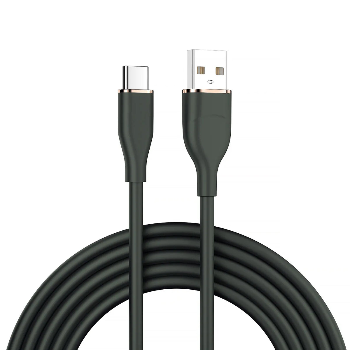 Soft Silicone USB-A to Type-C Fast Charging Cable | 66W USB Charging Cable Richie's Black 2m