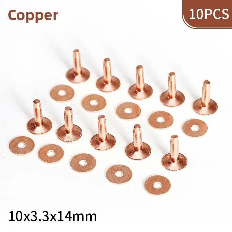 KANDE Copper Rivets 10 Pcs – Leather Belt Luggage Fasteners Copper Rivets Richie's P 10x3.3x14mm 10PCS