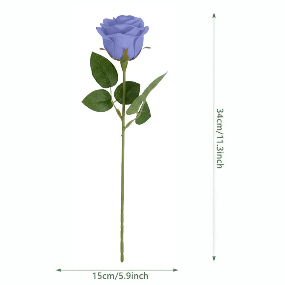 Silk Rose Artificial Bouquet – Faux Flowers for Wedding & Home Decor Artificial Flower Bouquet Richie's Dark Purple