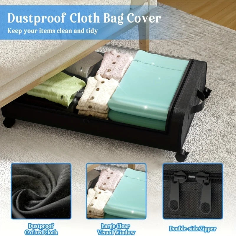 Under Bed Storage Bins with Wheels & Lid | Home Organizer Under Bed Storage Bin Richie's