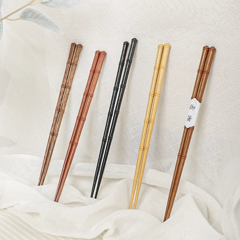 Retro Wooden Chopsticks Japanese Style Sushi Pointed Tips Pair Wooden Chopsticks Richie's
