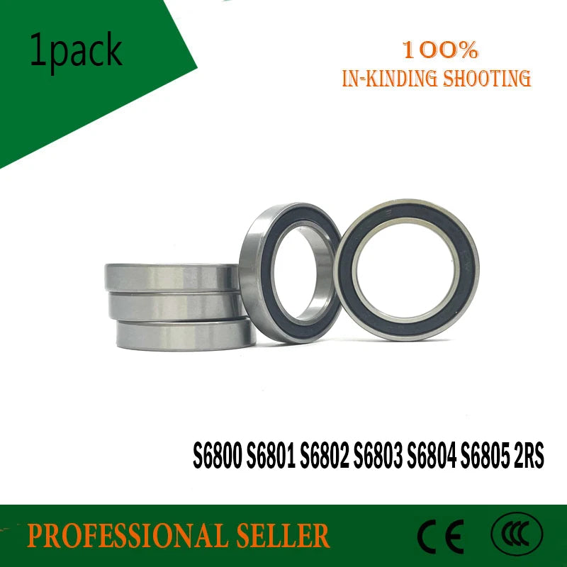 S6800 440C Stainless Steel Deep Groove Ball Bearings 10x19x5mm 2PCS Ball Bearings Richie's
