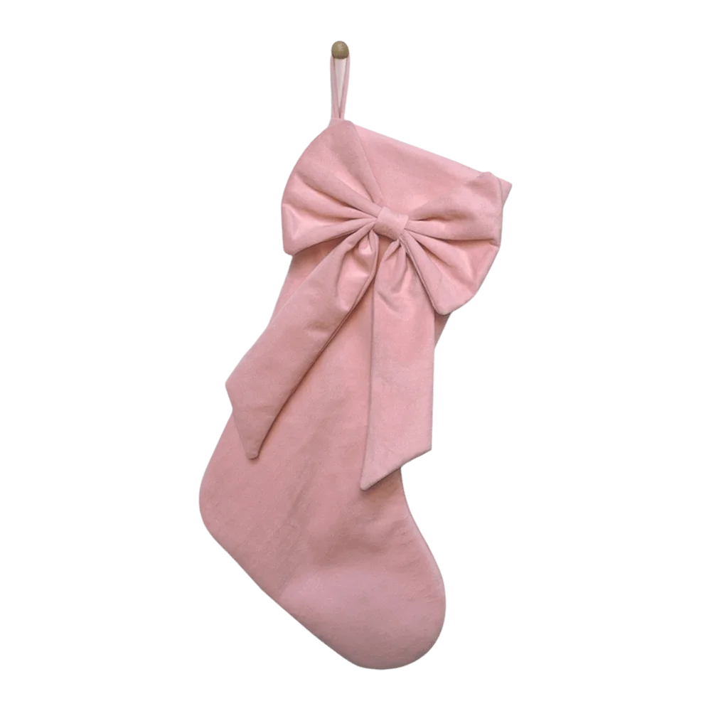 Bowknot Christmas Stocking Large Capacity Gift Bag | Multicolor Christmas Stocking Richie's Pink 14x16cm