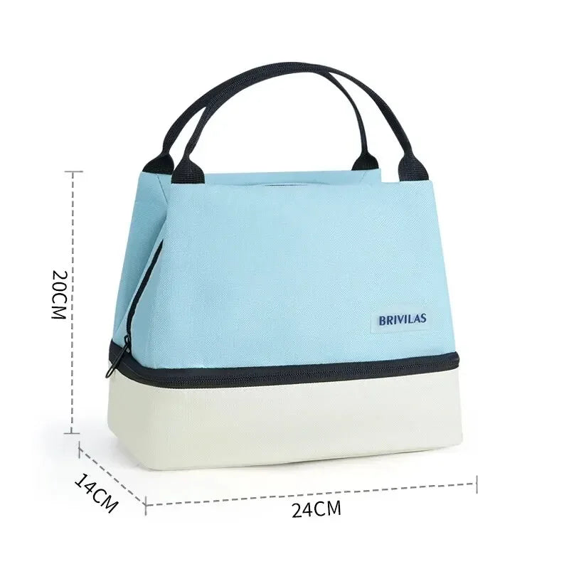 Insulated Lunch Bag with Pocket – Reusable Cooler Tote Insulated Lunch Bag Richie's Blue