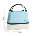 Insulated Lunch Bag with Pocket – Reusable Cooler Tote Insulated Lunch Bag Richie's Blue