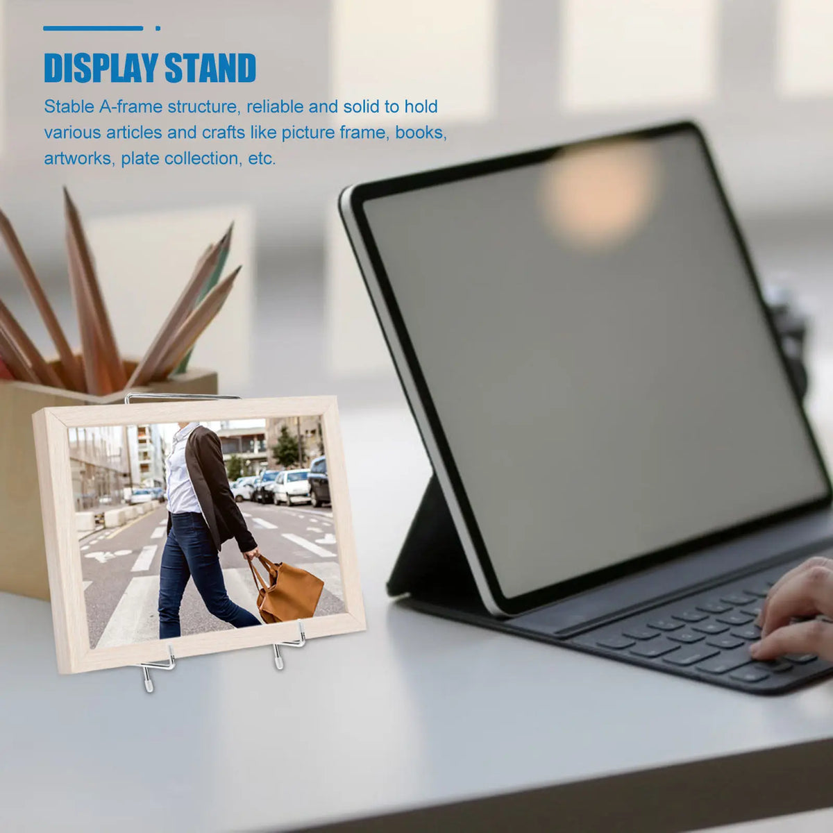 XXL Heavy Duty Iron Metal Display Stand – Silver A-Frame Easel Metal Display Stand Richie's
