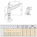 304 Stainless Steel Clamping Lever Knob Nut M4 M5 M6 M8 M10 M12 Clamping Lever Nut Richie's