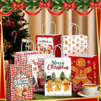 Christmas Paper Treat Bags with Handles – 6/12/24 Pack Christmas Gift Bags Richie's